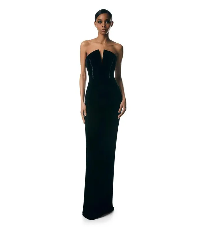 Women Dresses Tom Ford Velvet Strapless Evening Dress Black Women Dresses Tom Ford Velvet Strapless Evening Dress Black