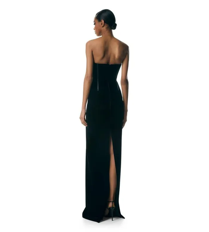 Women Dresses Tom Ford Velvet Strapless Evening Dress Black Women Dresses Tom Ford Velvet Strapless Evening Dress Black