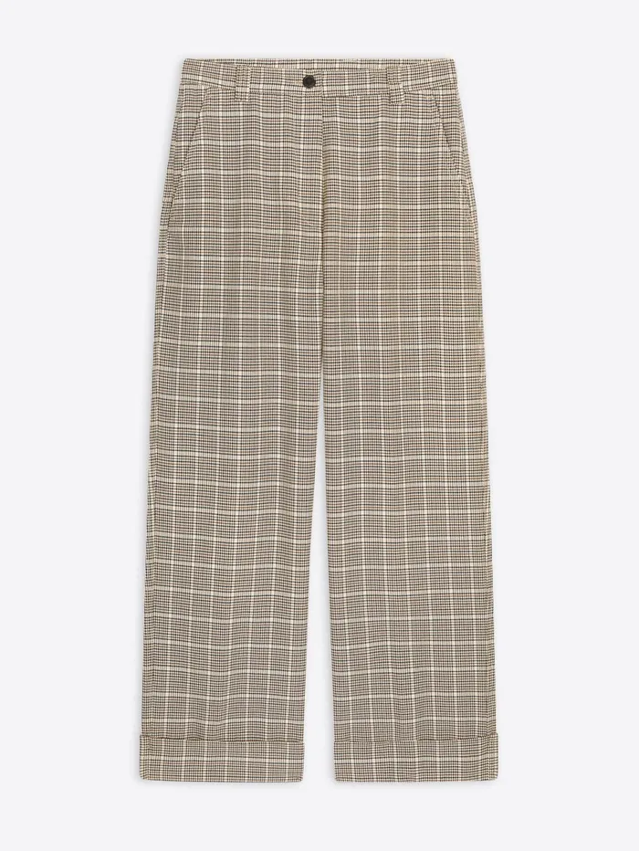 Women Dries Van Noten Pants Checked Cuffed Pants