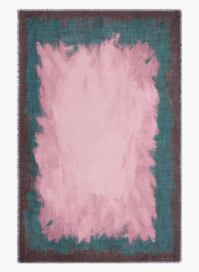 Women Dries Van Noten Scarves and Foulards Printed Wool Scarf