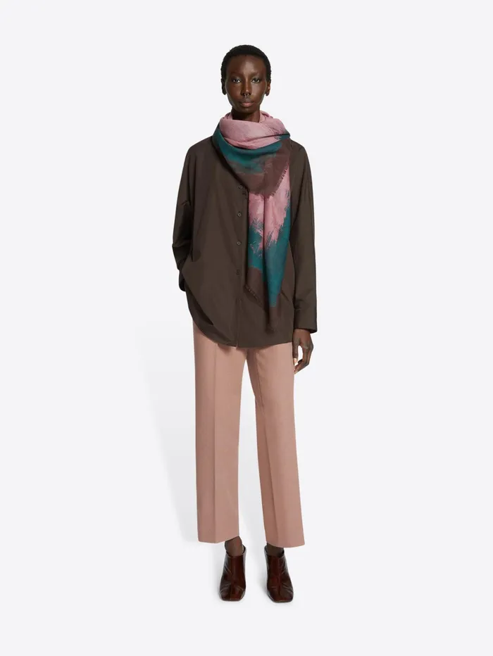Women Dries Van Noten Scarves and Foulards Printed Wool Scarf