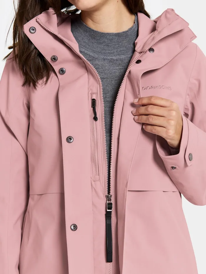 Women Edith Parka Oyster Lilac Didriksons Spring Jackets