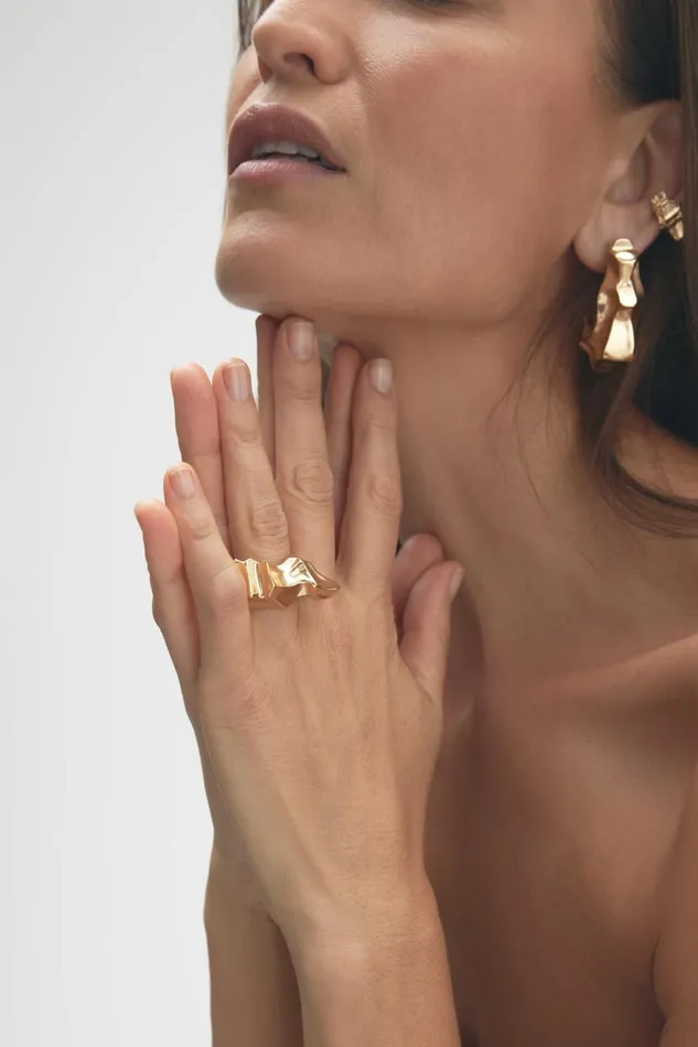 Women ELFORD DOUBLE RING Gold Acler Jewellery