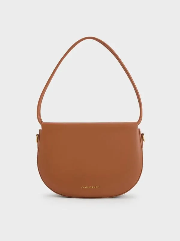 Women Elora Curved Top Handle Bag 8211 Tan CHARLES and KEITH Top Handle Bags