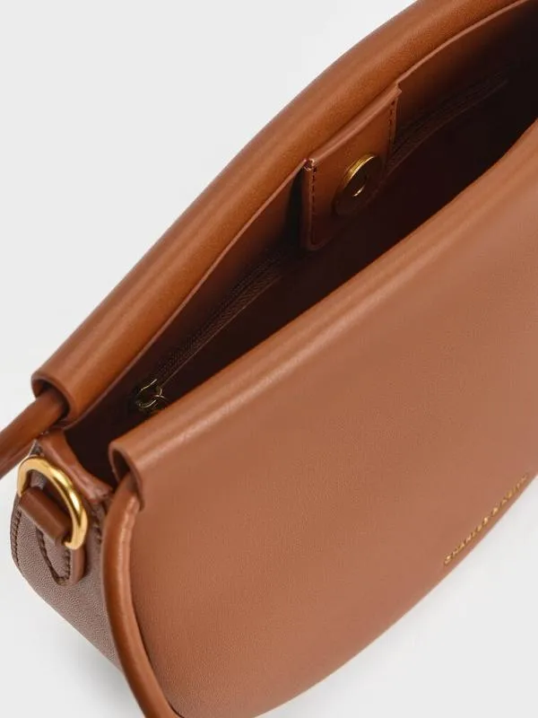 Women Elora Curved Top Handle Bag 8211 Tan CHARLES and KEITH Top Handle Bags