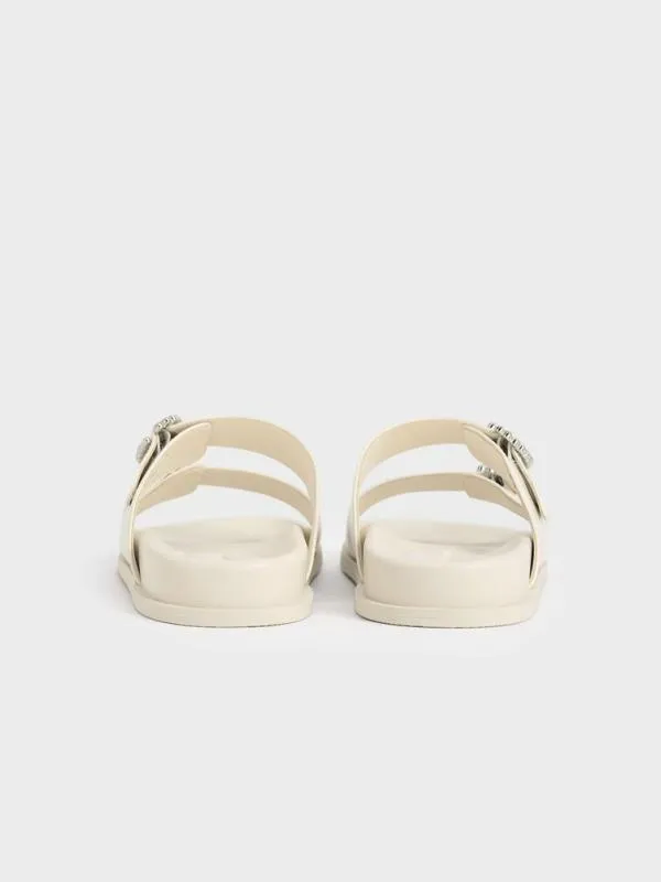 Women Embellished Buckle Sandals 8211 Chalk CHARLES and KEITH Sandals