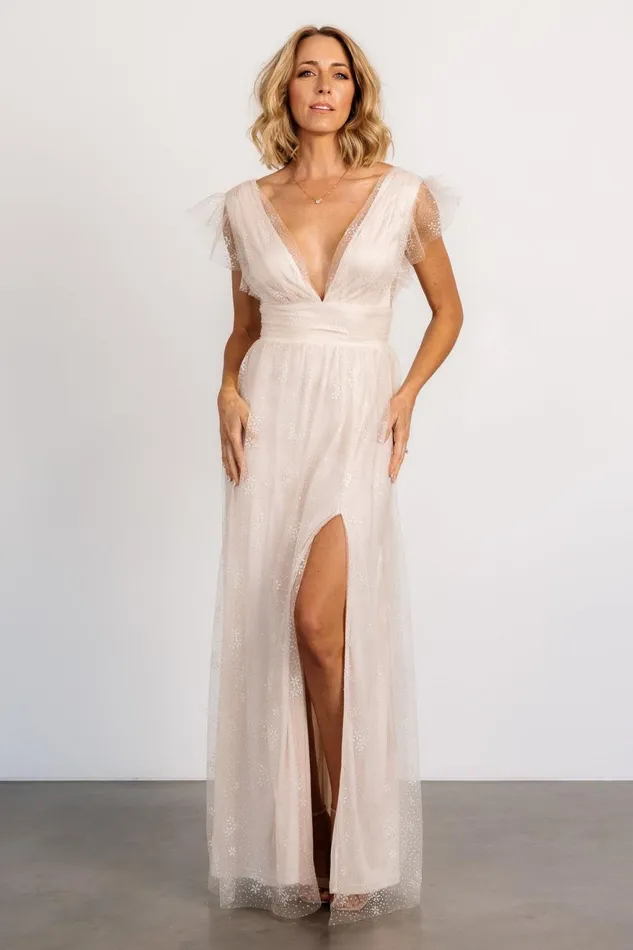 Women Embellished Sequin Baltic Born Adalyn Shimmer Maxi Dress Champagne Women Embellished Sequin Baltic Born Adalyn Shimmer Maxi Dress Champagne