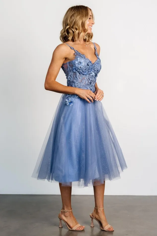 Women Embellished Sequin Baltic Born Noelle Shimmer Midi Dress Slate Blue Women Embellished Sequin Baltic Born Noelle Shimmer Midi Dress Slate Blue
