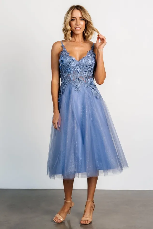 Women Embellished Sequin Baltic Born Noelle Shimmer Midi Dress Slate Blue Women Embellished Sequin Baltic Born Noelle Shimmer Midi Dress Slate Blue
