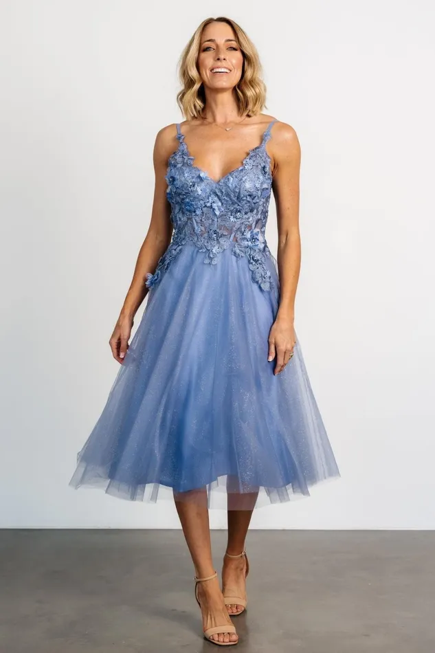 Women Embellished Sequin Baltic Born Noelle Shimmer Midi Dress Slate Blue Women Embellished Sequin Baltic Born Noelle Shimmer Midi Dress Slate Blue