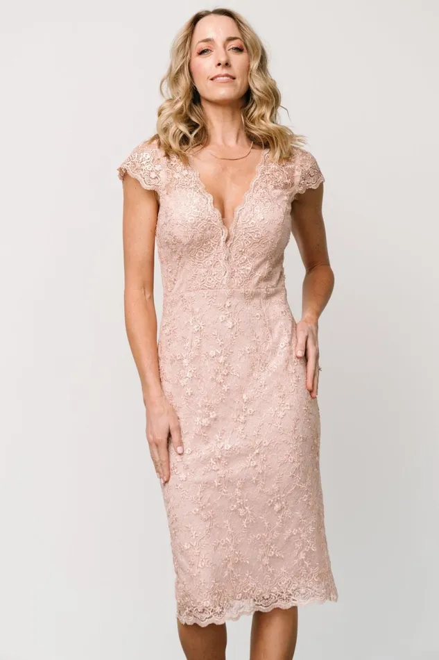 Women Embellished Sequin Baltic Born Oriana Embossed Shimmer Midi Dress Nude Blush Women Embellished Sequin Baltic Born Oriana Embossed Shimmer Midi Dress Nude Blush