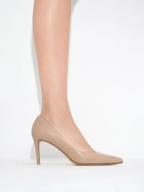 Women Emmy PointedToe Stiletto Pumps 8211 Nude CHARLES and KEITH Heels
