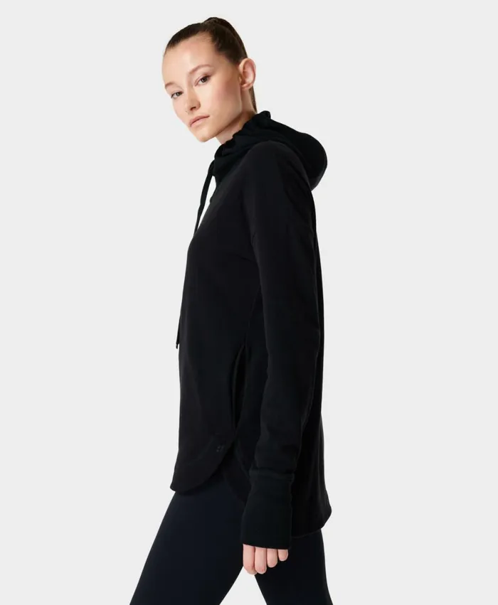 Women Escape Luxe Fleece Hoody Black Sweaty Betty Jumpers Hoodies