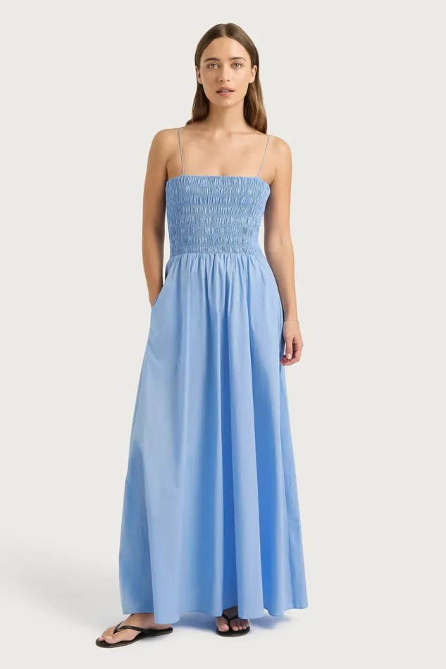 Women Faithfull The Brand Dresses Antoine Maxi Dress Mid Blue