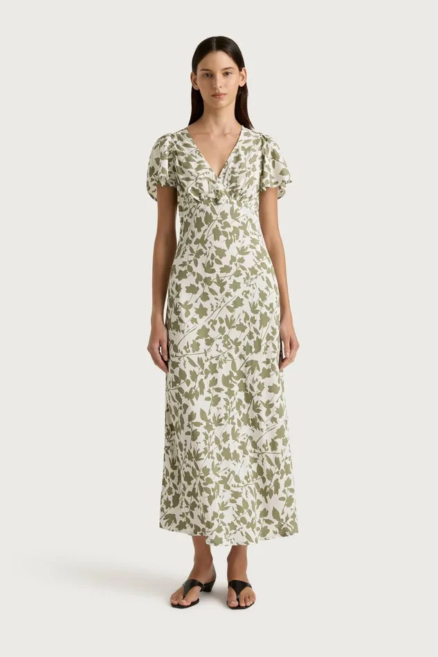 Women Faithfull The Brand Dresses Boda Midi Dress Poplar Sage