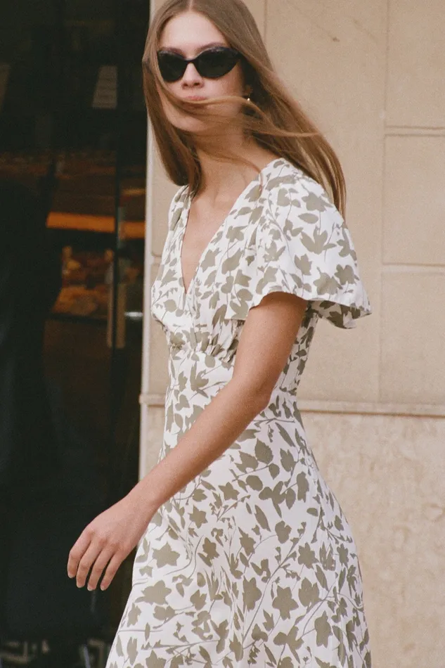 Women Faithfull The Brand Dresses Boda Midi Dress Poplar Sage