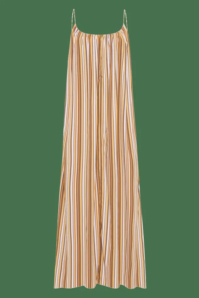 Women Faithfull The Brand Dresses En Vau Maxi Dress Terracotta Stripe