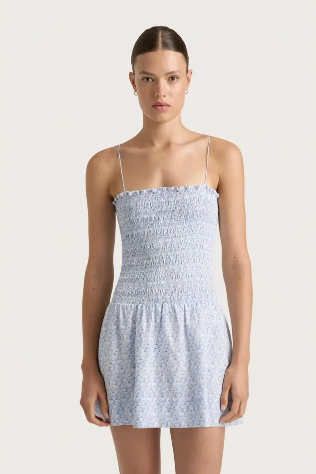 Women Faithfull The Brand Dresses Geriba Mini Dress Leilani Mid Blue