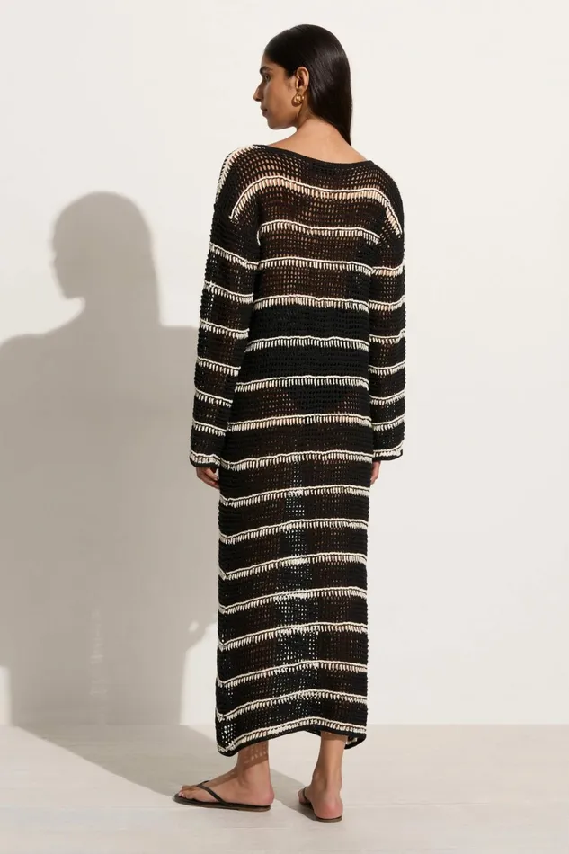 Women Faithfull The Brand Dresses Jesolo Crochet Dress BlackOff White 8211 Faithfull The Brand