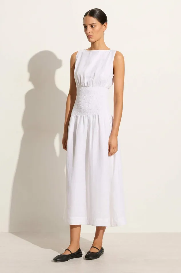 Women Faithfull The Brand Dresses La Canella Midi Dress White 8211 Faithfull The Brand