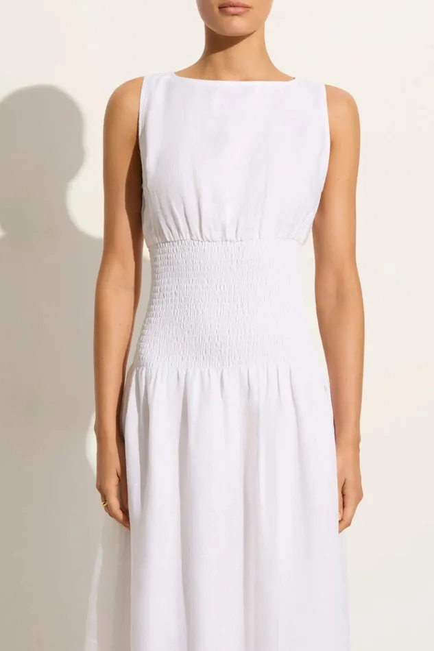 Women Faithfull The Brand Dresses La Canella Midi Dress White 8211 Faithfull The Brand