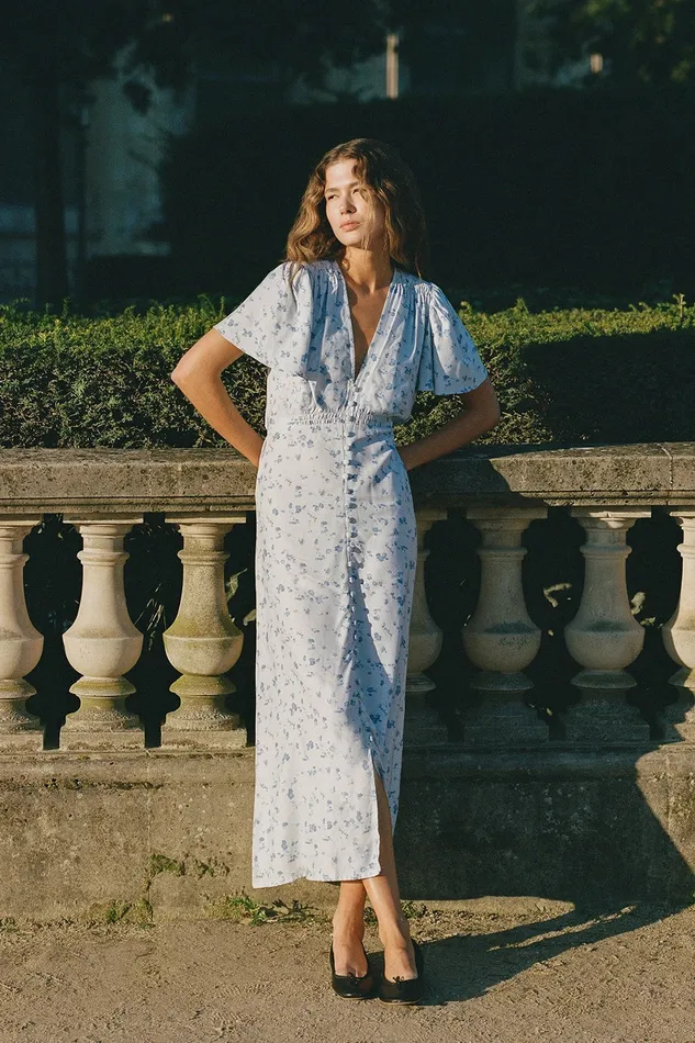 Women Faithfull The Brand Dresses Tae Midi Dress Blossom Blue