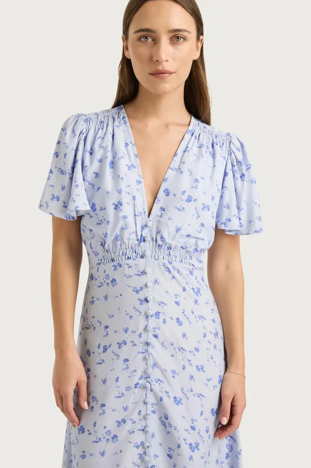 Women Faithfull The Brand Dresses Tae Midi Dress Blossom Blue