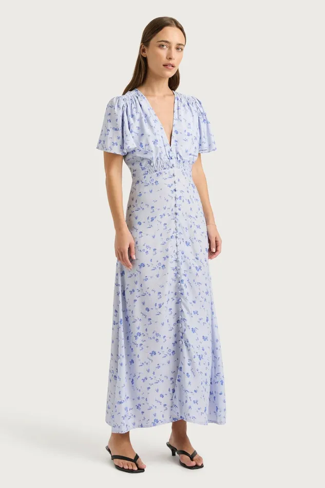 Women Faithfull The Brand Dresses Tae Midi Dress Blossom Blue