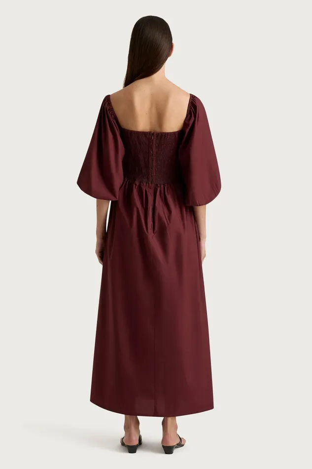 Women Faithfull The Brand Midi Dresses Alma Midi Dress Bordeaux
