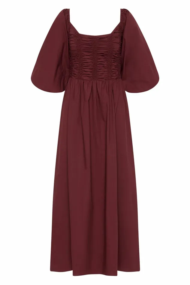 Women Faithfull The Brand Midi Dresses Alma Midi Dress Bordeaux