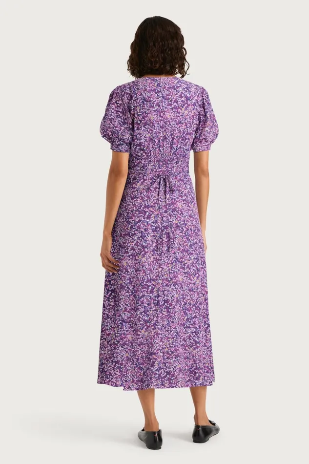 Women Faithfull The Brand Midi Dresses Bellavista Midi Dress Meander Micro Purple