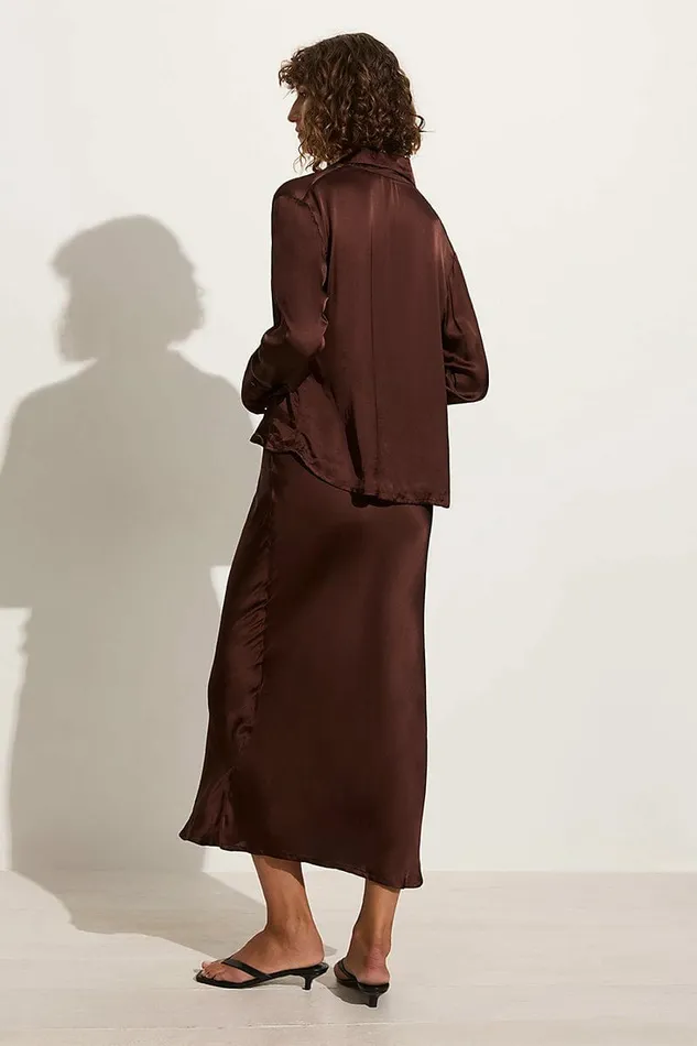 Women Faithfull The Brand Skirts and Shorts Ancora Skirt Dark Truffle 8211 Faithfull The Brand