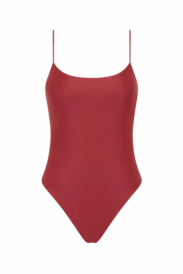 Women Faithfull The Brand Swim Cabo String One Piece Wine