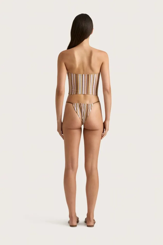 Women Faithfull The Brand Swim Jean Swim Top Terracotta Stripe
