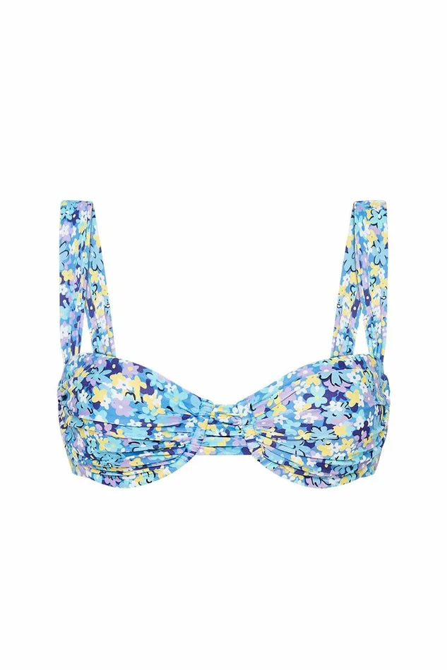 Women Faithfull The Brand Swim Sol Bikini Top Cala Nica Floral Blue 8211 Faithfull The Brand