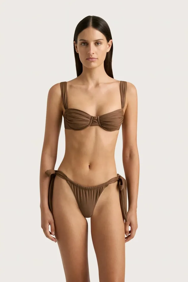 Women Faithfull The Brand Swim Sol Bikini Top Cocoa