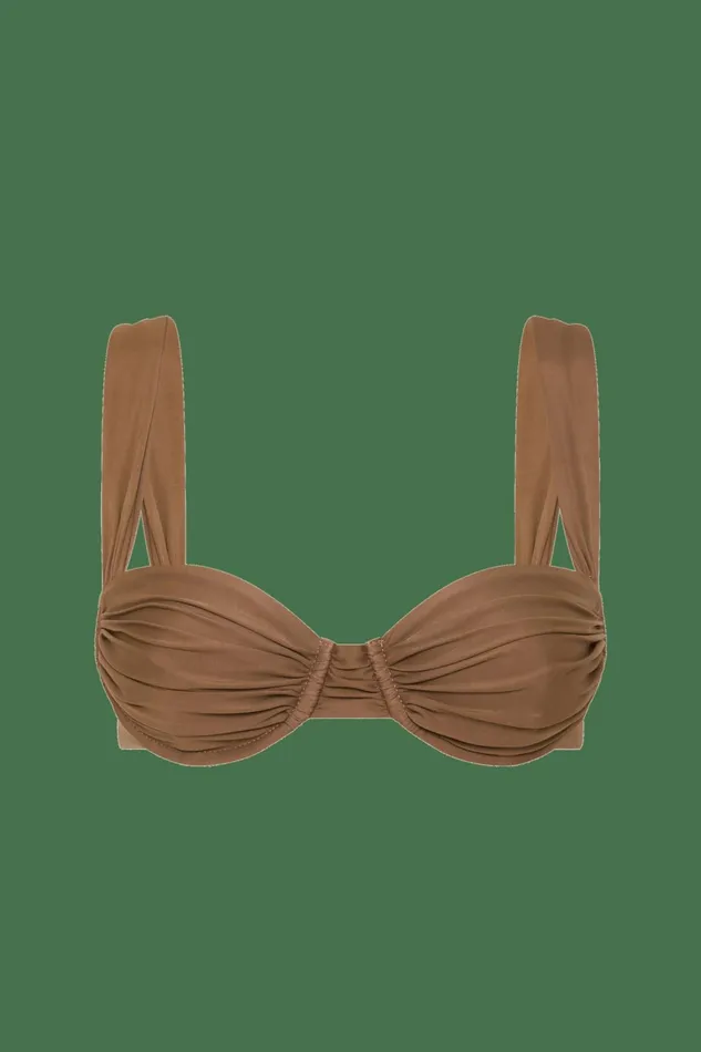 Women Faithfull The Brand Swim Sol Bikini Top Cocoa
