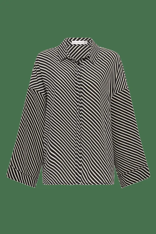 Women Faithfull The Brand Tops Amici Shirt Toscano Stripe Black 8211 Faithfull The Brand