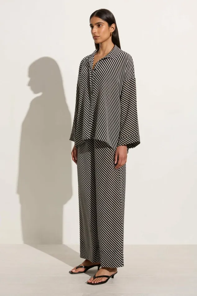 Women Faithfull The Brand Tops Amici Shirt Toscano Stripe Black 8211 Faithfull The Brand