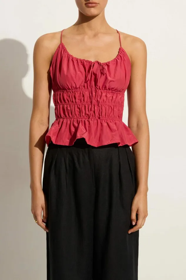 Women Faithfull The Brand Tops Casale Top Crimson 8211 Faithfull The Brand
