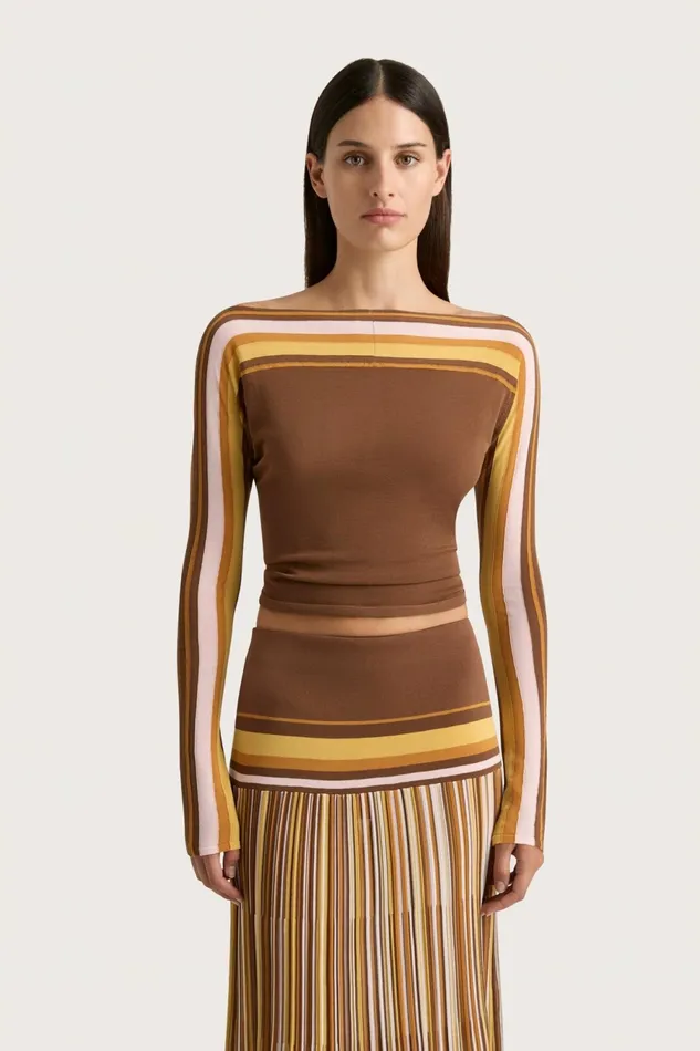 Women Faithfull The Brand Tops Citara Long Sleeve Top Cocoa