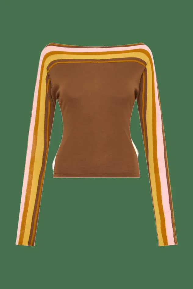 Women Faithfull The Brand Tops Citara Long Sleeve Top Cocoa