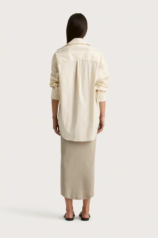 Women Faithfull The Brand Tops En Vau Shirt Foam Taupe Stripe