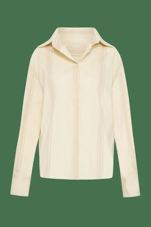 Women Faithfull The Brand Tops En Vau Shirt Foam Taupe Stripe
