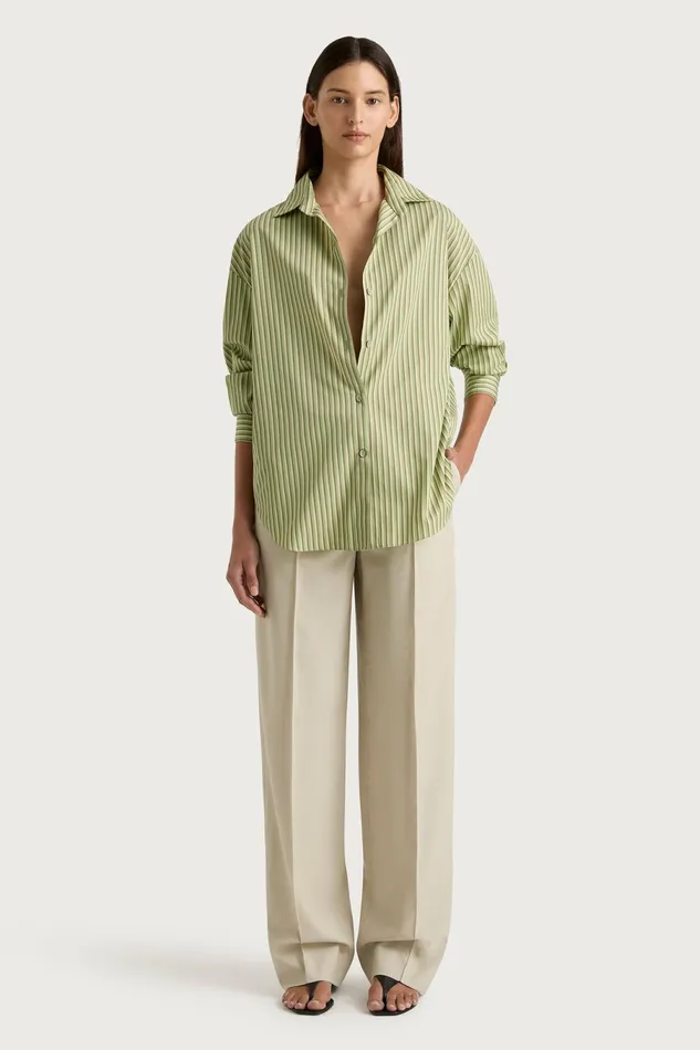 Women Faithfull The Brand Tops Freja Shirt Green Stripe