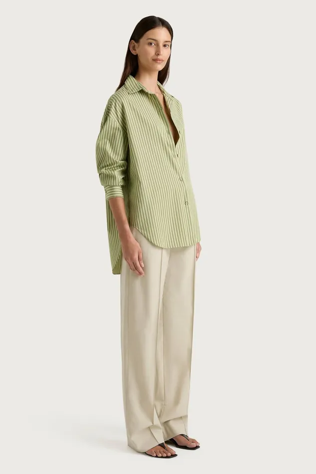 Women Faithfull The Brand Tops Freja Shirt Green Stripe