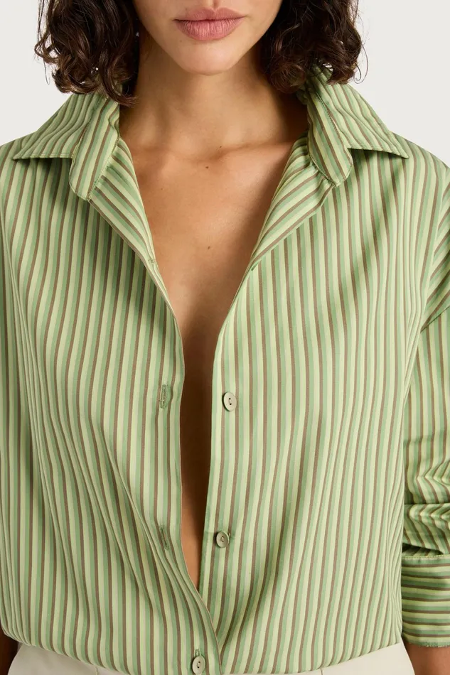 Women Faithfull The Brand Tops Freja Shirt Green Stripe