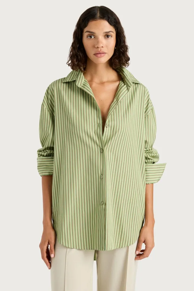 Women Faithfull The Brand Tops Freja Shirt Green Stripe