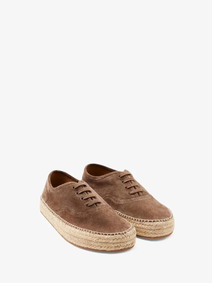 Women Flats JW Anderson SUEDE LACEFRONT PLATFORM ESPADRILLES Taupe Women Flats JW Anderson SUEDE LACEFRONT PLATFORM ESPADRILLES Taupe