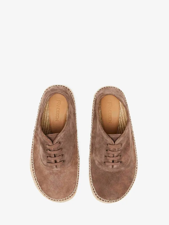 Women Flats JW Anderson SUEDE LACEFRONT PLATFORM ESPADRILLES Taupe Women Flats JW Anderson SUEDE LACEFRONT PLATFORM ESPADRILLES Taupe